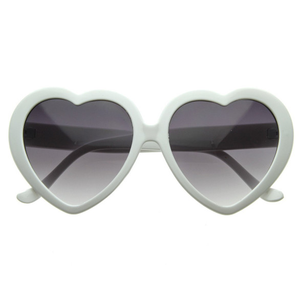 Heart Sunglasses White Bulk Adult 100% UV Superior Quality (Z1016)